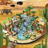 Scene Zoo Desert Assembly Building Block Model Ornament For Gift Children