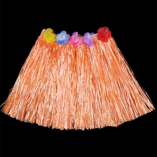 Юбка-хула в гавайском стиле, комплект для девочек, ожерелье-гирлянда, браслет, юбка-хула, костюм на Хэллоуин, танцевальный костюм, юбка-трава