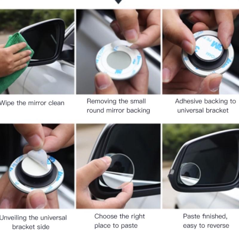 MVTT4 Car Rearview Mirror 360° Small Round Mirror Auto Accessories For Lexus IS250 IS200 CT200h GS300 LS430 RX450h LX570 IS300 ES RX
