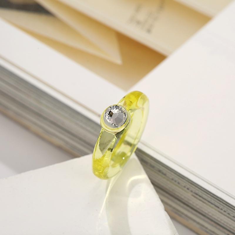 iF ME Корейские прозрачные акриловые кольца с бриллиантами, модные кольца на палец ярких цветов, женские ювелирные аксессуары, подарок