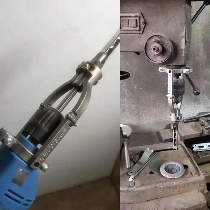 1Pc Square Hole Drill Fixed Bracket Steel Adapter for Woodworking Hole Saw Mortising Chisel Drill Bit Power Tool.