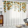 2pcs Semi-sheer Sunflower Pattern Curtains, Decorative Window Drapes for Bedroom Living Room, Home Decoration, Room Decoration
