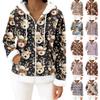Women's Casual Fashion Long-Sleeved Zip-Up Fleece Hooded Cardigan