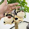 Cute Short Plush Black Bee Dog Pendant Keychain For Car And Bag Accessories