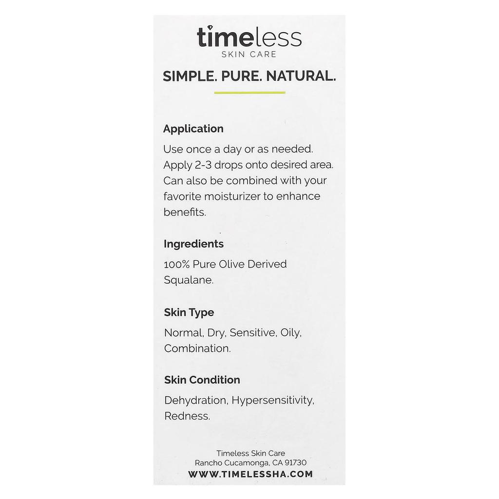 Timeless Skin Care, 100% Pure Squalane Oil, 1 fl oz (30 ml)