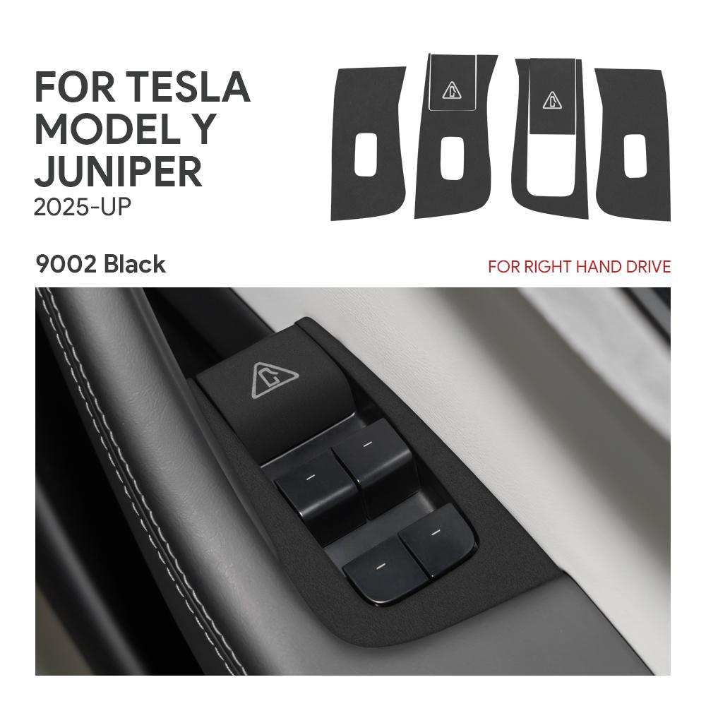 Итальянская накладка из алькантары для отделки верха LHD RHD для Tesla Model Y Juniper 2025 2026-Up переключатель стеклоподъемника аксессуары для интерьера автомобиля