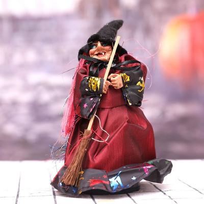 Фигурки ведьм с ручной работой, ведьма, реквизит ведьминой метлы, хэллоуинские украшения ведьм, домашний декор