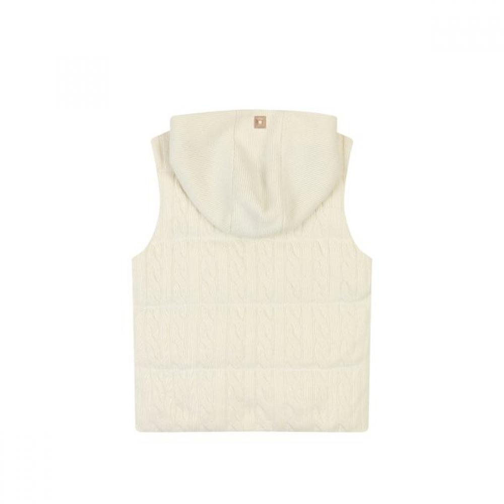 Onoff Women Knit Down Vest Ivory Of2003lb