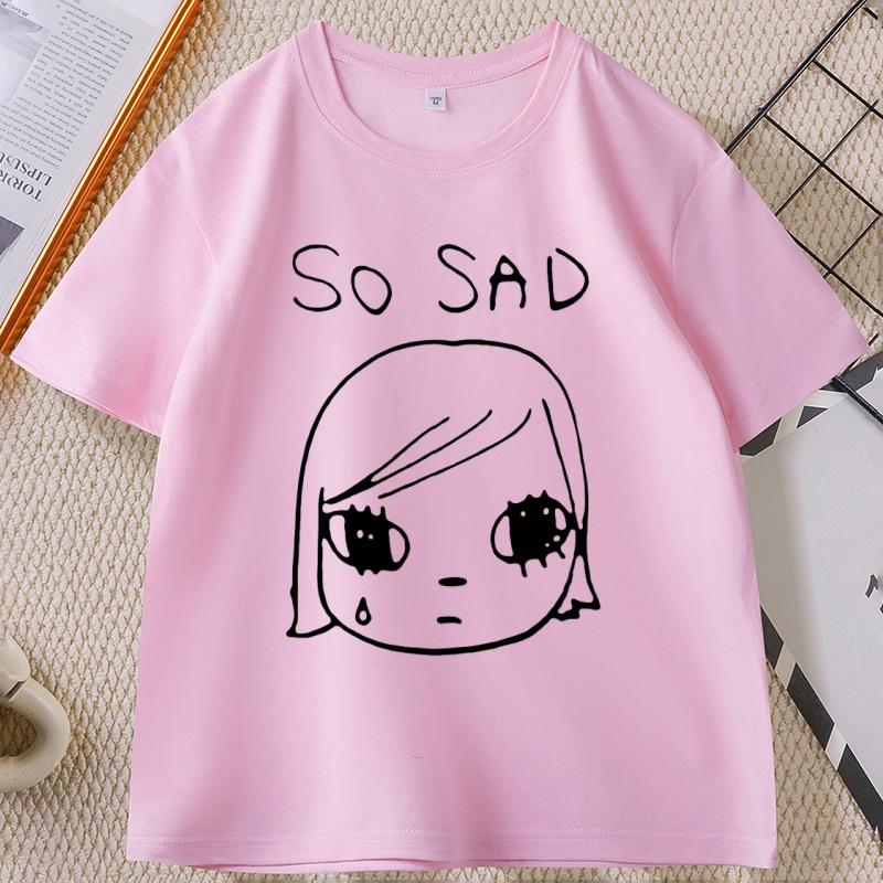 Yoshitomo Nara Sad Vintage Tshirt Vintage Japan Party Cotton Short Sleeve Tshirt Unisex Women Casual Round Neck Printed Tees