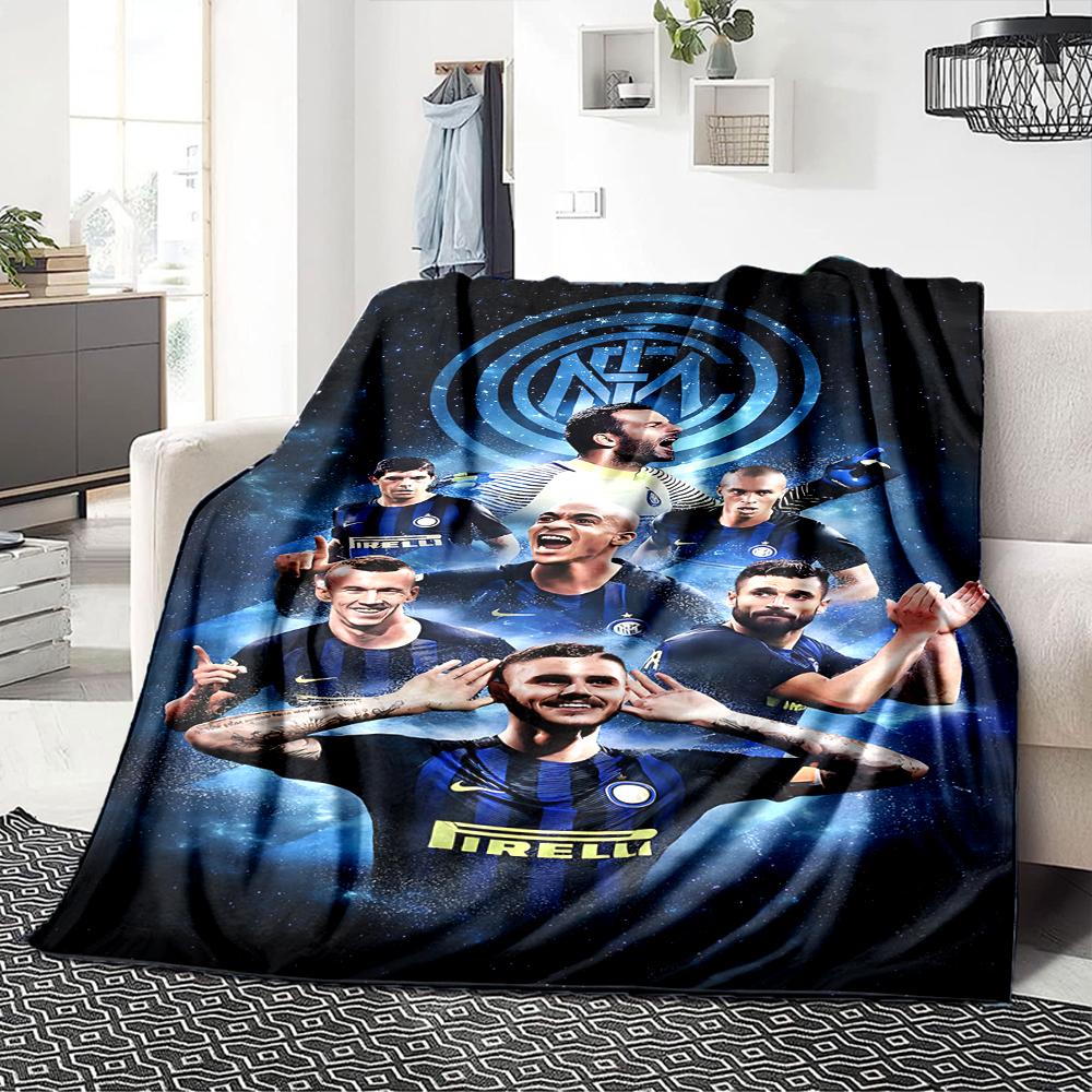 Inter Milan Fan Artwork Blankets Flannel Printed Breathable Warm Throw Blanket for Home Office Bedspreads 0708a100