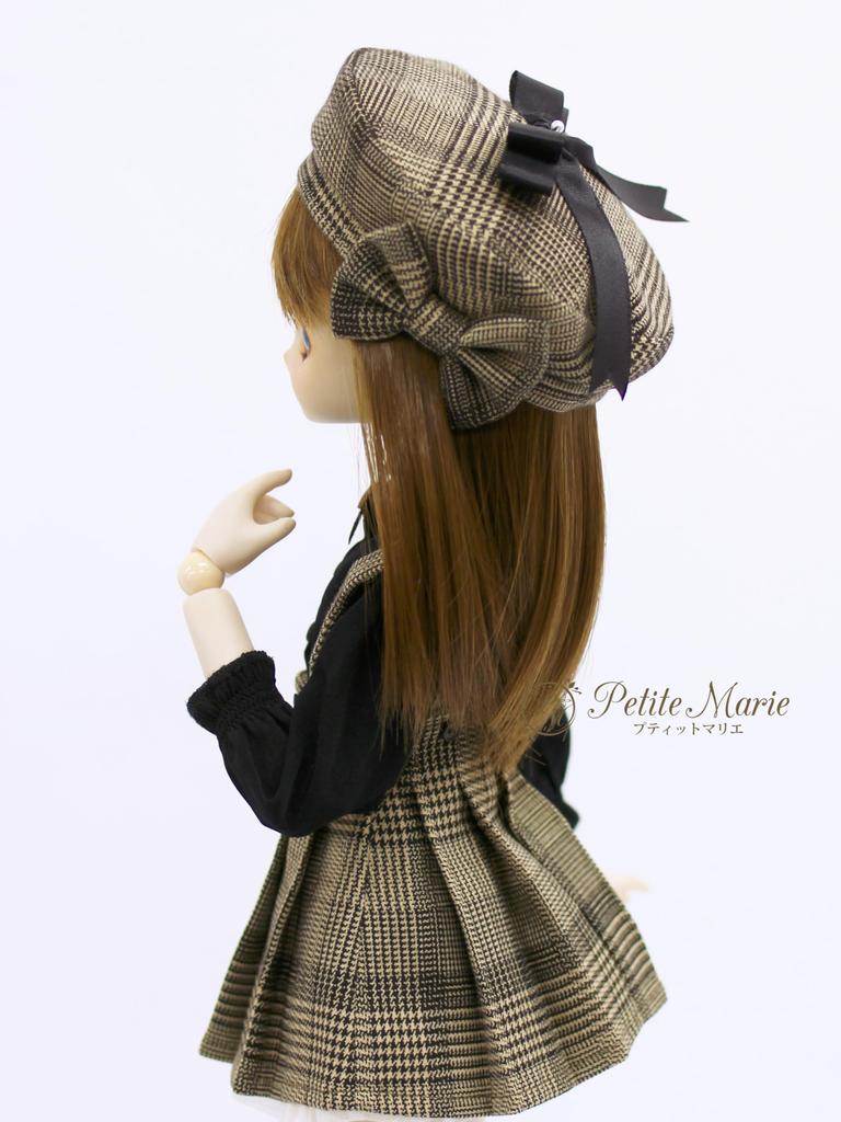 Маленькая Мари DD MDD Совместимая Британский Глен Коричневый и с Милая для дюймовых BJD Кукол 1/3 (DDH-01-10) Берет, Клетка, Черный, Лента, 9-10 (40см, 60см)