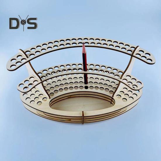 Wooden Paint Brush Holder 140 Holes Paintbrush Holder Organizer Paint Brush Stand Large Capacity Pen Pencil Rack