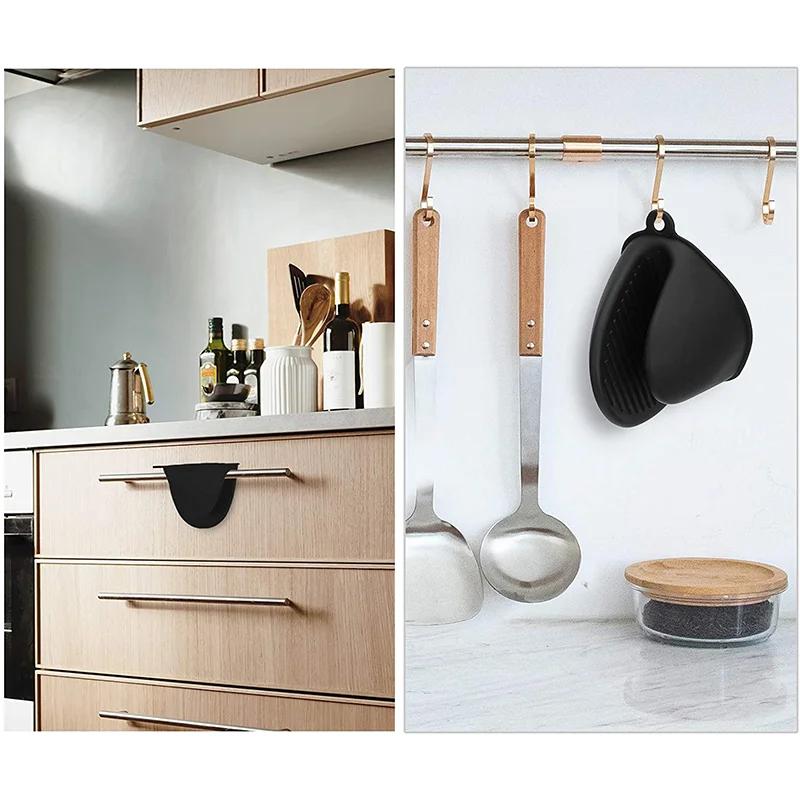 2 шт., силиконовые термостойкие прихватки, противоожоговые, нескользящие перчатки, зажимы, держатель для кастрюли, прихватки для приготовления пищи, выпечки, прихватки