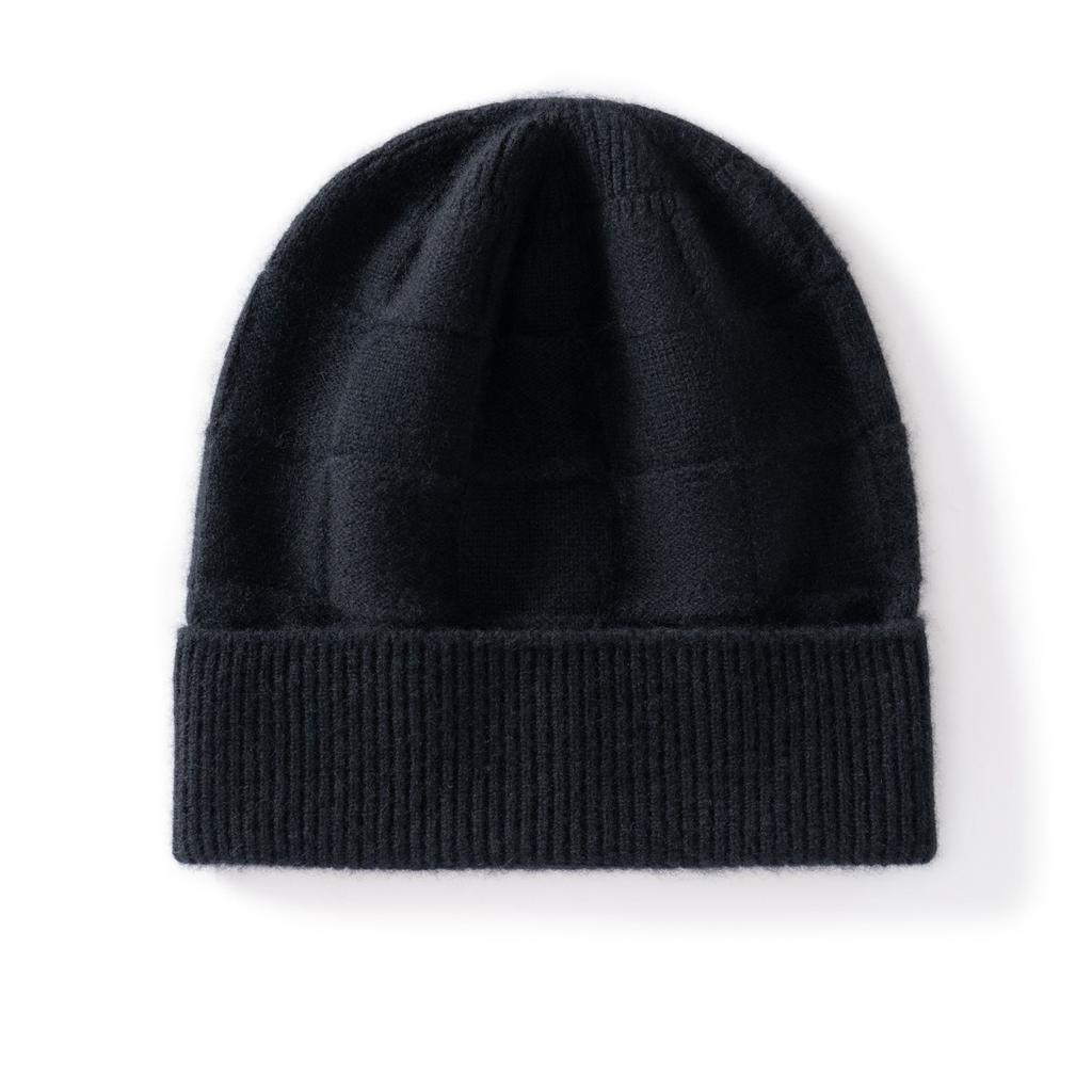 Winter thickened cashmere hat women's fashion warm big head circumference cold hat versatile ear protector wool knitted stacking hat