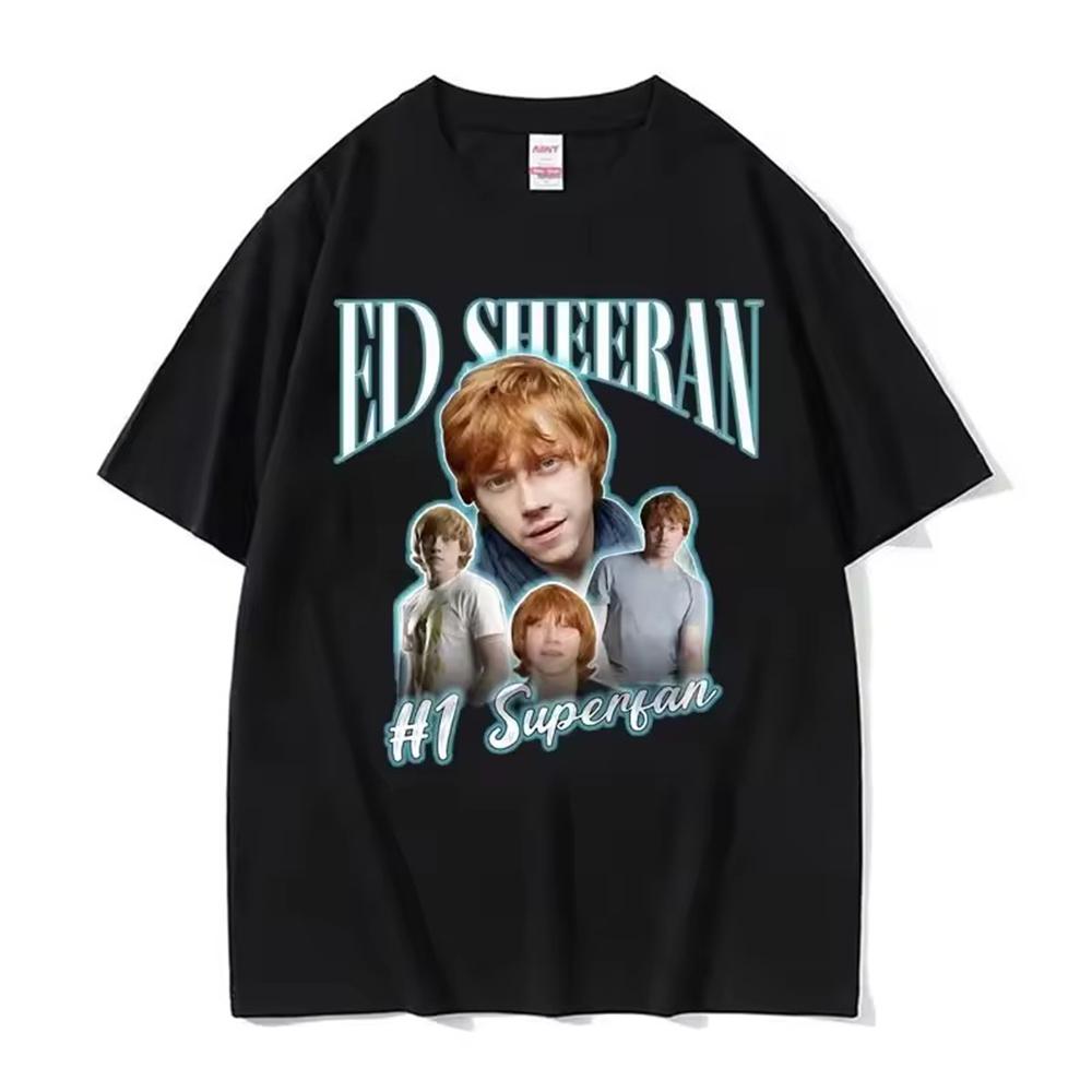 Funny Ed Sheeran Number One Superfan Meme Tee Shirt Homme Unisex Clothing short sleeve Round Neck Printing Pullover TShirt 33505