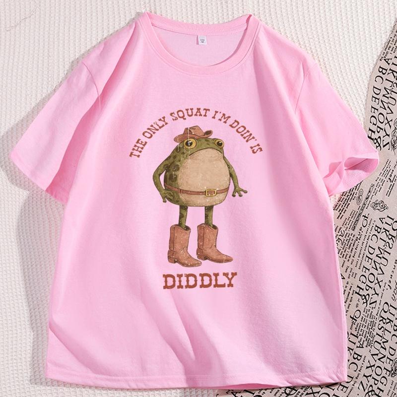The Only Squat Funny Cowboy Frog T Shirt Men Women Western Humor Lazy Gym TShirt Casual Streetwear Clothes