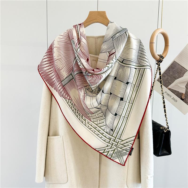 Luxury Mulberry Silk Wool Scarf Triangle Scarf Office Women's Hairband Folding Scarf Women's Shawl Scarf