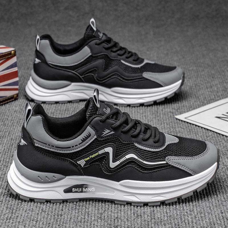 Новые модные мужские кроссовки Four Seasons с толстой подошвой для студентов и мальчиков, трендовые кроссовки с мягкой подошвой, дышащие, повседневные кроссовки для бега