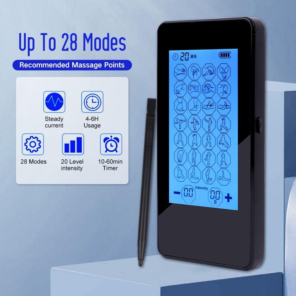 24 режима Tens Machine EMS Электронный импульсный массажер для тела Стимулятор мышц Акупунктура Физиотерапия Инструменты для ухода за здоровьем