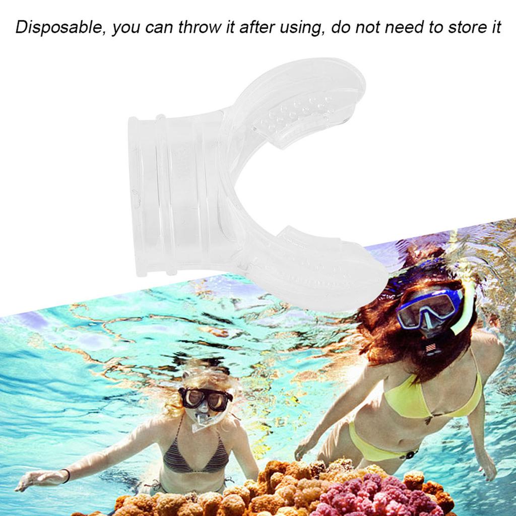 Одноразовый прозрачный силиконовый профессиональный стандартный загубник для подводного плавания (прозрачный)