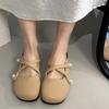 Fashion New Round Toe Shallow Mouth Soft Sole Slippers Women's Fashion Cross Pearl Band Non-slip Wrapped Head Slippers