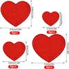 Black Iron On Heart Patches for Clothing Red Embroidered Pattern Patches  Clothing