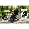 NANIA - Poussette canne compacte - Lexy - Pack complet (protège-jambes + habillage pluie) - 4 roues - Noir