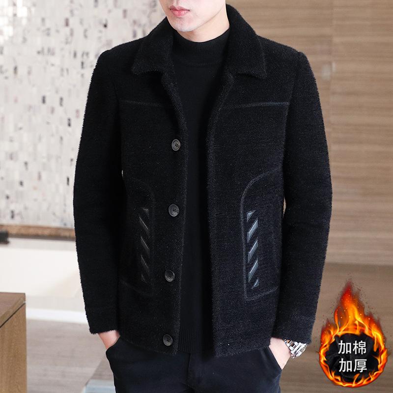 Winter Men's Wool Coat Mink Clothes Men's Thickened Jacket Winter Coat Autumn and Winter Woolen Coat