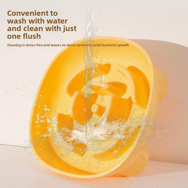 Pet Food Dish With Auto Feeding For Cats And Dogs In Green Yellow Pink Colors