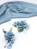 2Pcs Wristlet and Boutonniere Wrist Corsage for Wedding Bridesmaid Mother Grandmother for Bridal Shower Wedding Artificial Roses Flower Prom