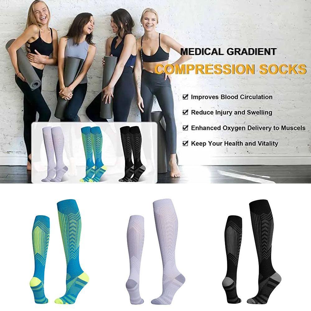 1Pair Breathable Sports Compression Socks Knee High Cycling Socks Fitness Long Leg Socks Cycling