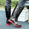 Water Shoes Fishing Rubber Shoes Non-slip Medium Tube Men's Fashion Rain Shoes Thick-soled Fleece Warm Wear-resistant Rain Boots