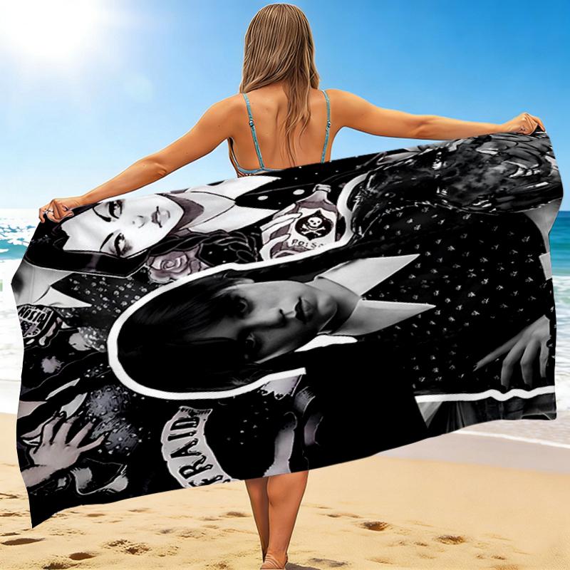 1Pc Gothic Fashion Collage Beach Towel Quick Dry Multiuse For Beach Pool Gym Yoga Home Travel Christmas Halloween Xmas Gift G1221