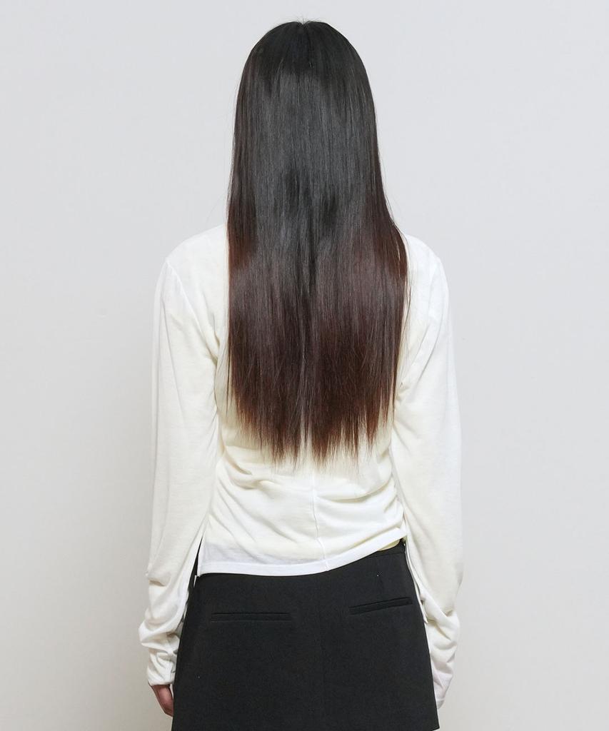 GENERALIDEA Shirred Long Sleeve T-Shirt [White] / Gf2Lts517