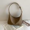 Solid Color PU Hobo Bag Korean Style PU Dumpling Bag Elegant French Style Handbag  Autumn