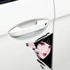 2Pcs PVC Waterproof JDM Anime Girl Eye Car Decal Creative Cartoon Sticker for Auto Side Mirror Decor