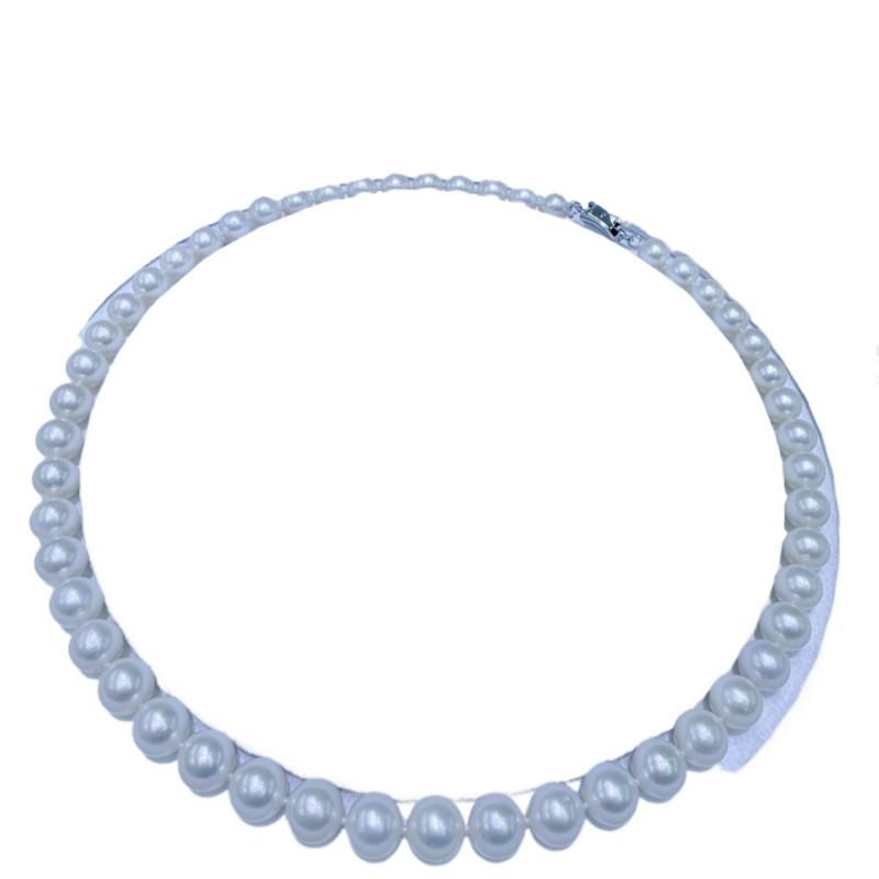 Natural Freshwater Pearl Necklace 8-9mm Near Flaw Clasp Mothers Day Gift