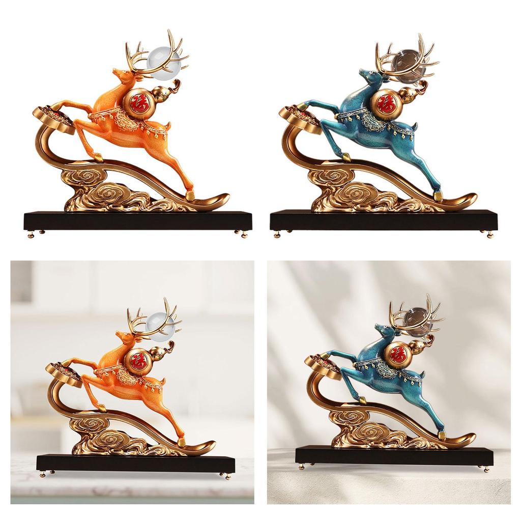 Deer Sculpture Home Decor Decorative New Year Ornament Crafts Reindeer Statue for Entrance Living Room Bookshelf Bedroom Desk