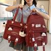 Школьные рюкзаки для студенток колледжа Простые и милые Большой вместимости для старшеклассниц и учениц средней школы Рюкзак из двух частей