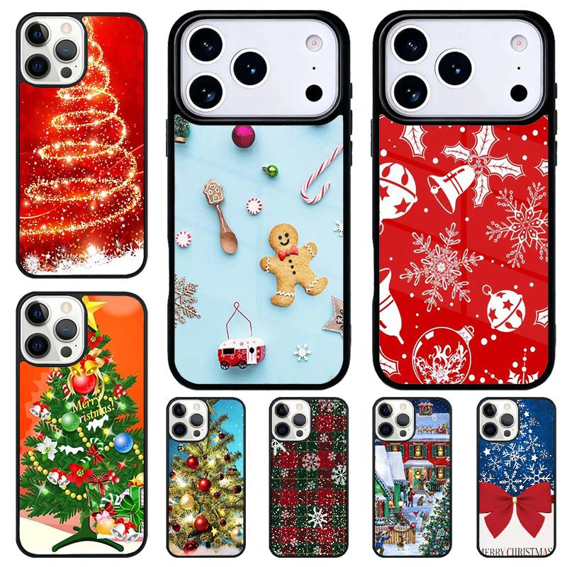 Чехол для телефона с рождественской елкой для iPhone 17 Air 16 15 11 12 14 13 Pro Max Ударопрочный чехол