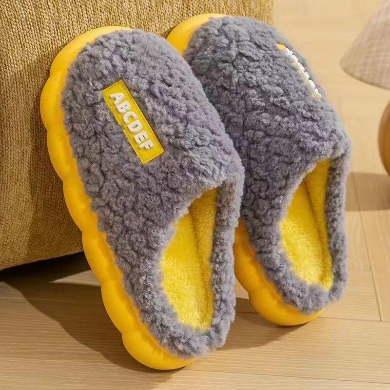 Bow Cotton Slippers New Cotton Shoes Women's Home Autumn and Winter Indoor Warmth Confinement Cotton Mop Hair Tray Winter