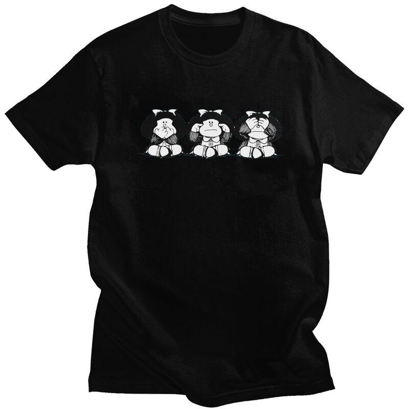 Мужская футболка Quino Comic Cartoon Mafalda с коротким рукавом, хлопковая футболка, уличная одежда, повседневная футболка, одежда slim fit