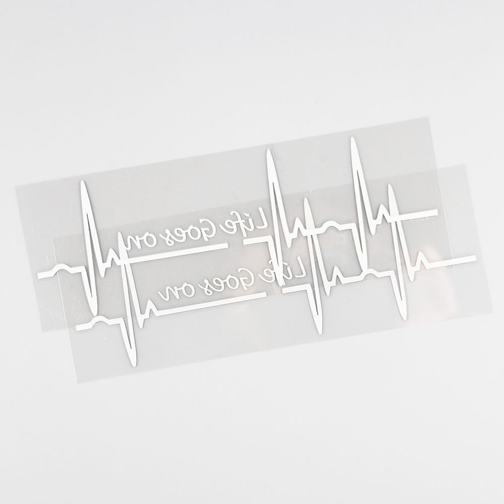 Waterproof Auto Reflective Sticker Car Stickers Life Goes On  Sticker Heart Beat Trackpad Decal