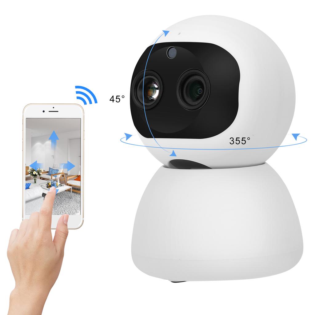 1080P Wifi PTZ Camera Dual Lens Motion Detection 2?Way Audio Infrared Nigh Vision Security CCTV
