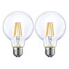 LED Edison Bulb G95 (6W) 60W Equivalent, E26 Base, Warm White, 3000K, Dimmable, Clear Filament, LED Ball Bulb, Stylish, Antique-Style, Ambient