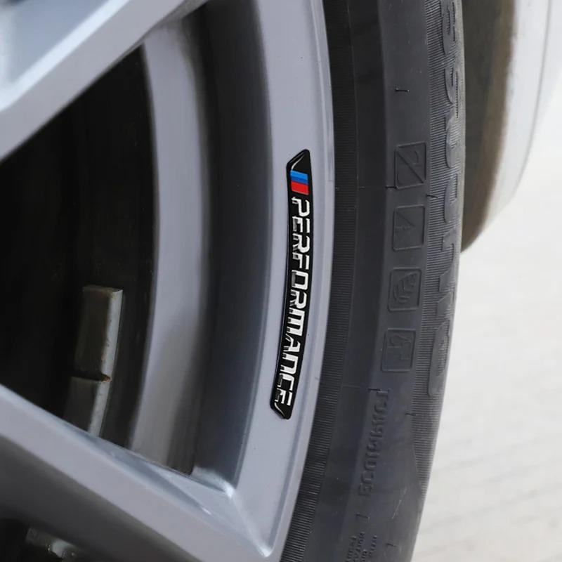 Aluminum Car Wheel Hub Badge Tire Rim Stickers Decoration Accessories For BMW Performance F30 F10 E90 F20 E46 E60 E70 E39 E36 X111