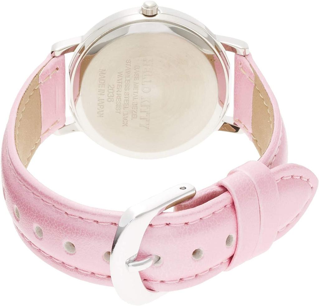 [Citizen Q&Q] Часы аналоговые Hello Kitty с водонепроницаемым кожаным ремешком, сделано в Японии 0009N002 женские розовые