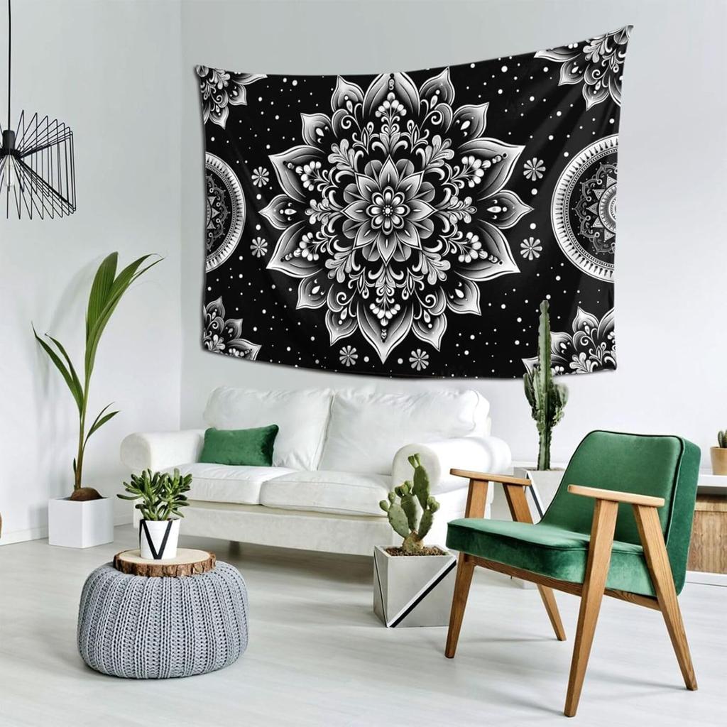 Botanical Polyester Fabric Tapestry Floral With Green White Spring Wall Hanging Tapestry,Plants Leaves Tapestry Daily Decorative