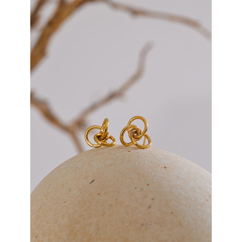 Eetit Стильные уникальные серьги-гвоздики из нержавеющей стали с геометрическим узором и покрытием PVD, повседневные, молодежные, оптовые ювелирные изделия