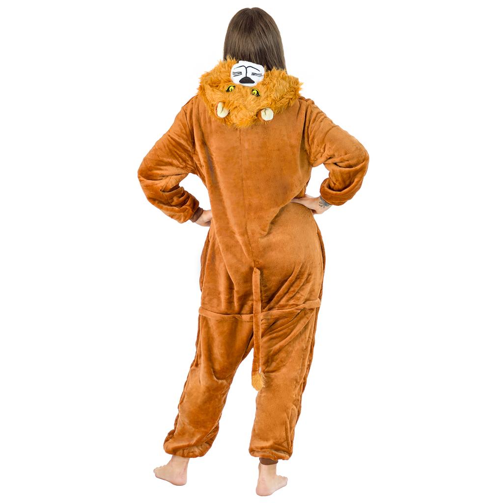 Warm men's pajamas lion kigurumi adult onesie jumpsuit m Onesie Lion Costume - S